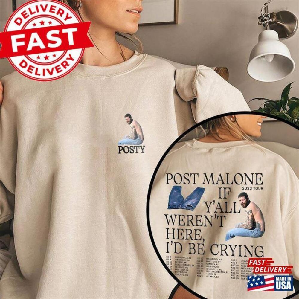 Post Malone Tour Shirt Fan Rapper Concert Classic 2 Sided